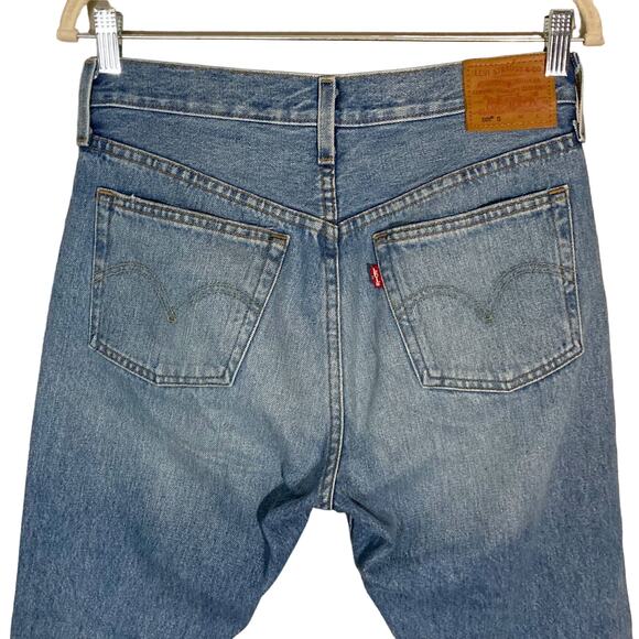 Levi's Women's 501 Skinny Jeans in Can't Touch This Medium Wash Ripped W28 L28 - Picture 7 of 16